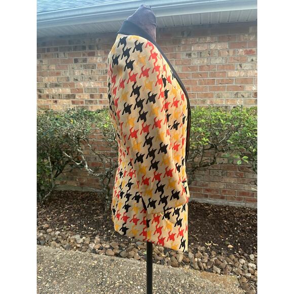 NWOT Vintage Anglo 3/4 Tuxedo Blazer Houndstooth Sz S-M - Picture 2 of 9